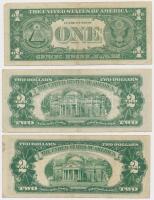 Amerikai Egyesült Államok 1953A 2$ "Jefferson" + 1957. 1$ "Washington" + 1963. 2...