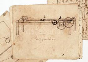 cca 1800 Cukorkészítő gép és részeinek tervei, esetleg más gépek terveivel. Összesen 30 oldal, sok r...