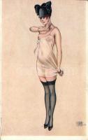 Intimité de boudoir / Erotic art postcard s: G. Leonnec