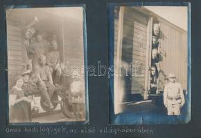 cca 1914-1918 Katonai fotók az első világháborúból, 4 db (orosz hadifoglyok, szuronypuskás katonák),...