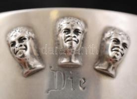 Ezüst(Ag) emlékpohár, "Die Mohrenbrüder Ihrem Lieben Präsidenten zu seinem 50-ten Geburtstage 1...