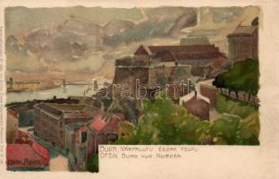 Budapest, Buda Várpalota felől; Kuenstlerpostkarte No. 2304. von Ottmar Zieher litho s: Raoul Frank (EK)