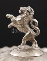 Oroszlános ezüst(Ag) cukortartó doboz, jelzett, m: 11,5 cm, 12x10 cm, 158 g