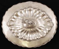 Oroszlános ezüst(Ag) cukortartó doboz, jelzett, m: 11,5 cm, 12x10 cm, 158 g