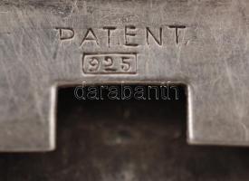 Patent ezüst(Ag) utazóóra, javított, de a pontosság nem garantálható, jelzett, br: 52,1 g