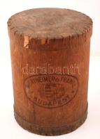 Wertheimer és Frank szatócsbolt,címeres  fadoboz, terménytárolásra, talán kávéhoz, hibás, 42x30cm