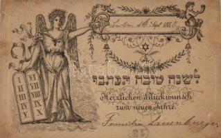 1888 (!) New Year greeting, Judaica, Hebrew text (r)