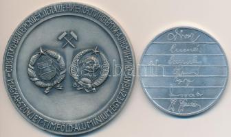 1969. "Magyar Alumíniumipari Tröszt - BUÉK" Al emlékérem (40mm) + 1972. "Magyar-Szovj...