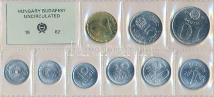 1982. 2f-10Ft 9db klf érmés forgalmi sor fóliatokban T:1