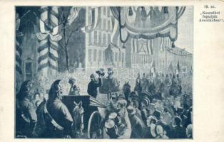 Kossuthot fogadják Amerikában 19. sz. Divald / Lajos Kossuth in the United States