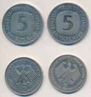 Németország 1991A 2M + 1992G 2M + 5M + 1994G 5M T:2,2- Germany 1991A 2 Mark + 1992G 2 Mark + 5 Mark + 1994G 5 Mark C:XF,VF