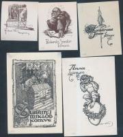 Haranghy Jenő (1894-1951): Ex libris klisék,papír, 5db, vegyes méretben, cca  9x6cm és  4x4cm