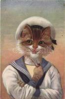 Sailor cat, Marke Egemes Serie 51. Nr. 4. (r)