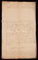 1772 Latin-magyar nyelvű kézirat, 5 beírt oldal, Szentlélek, levélként küldve Udvarhelyre, 38x23cm