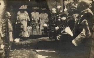 1908 Frigyes főherceg, Izabella hercegné, Kossuth Ferenc, Bernáth Béla (Alfonz spanyol király látogatása Budapesten) / Visit of king Alfons of Spain in Budapest, photo (gluemark)