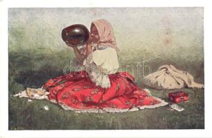 Österr. Völkertypen: Mährische Slovaken No. 7. / Moravian Slovakian folklore s: J. Úprka