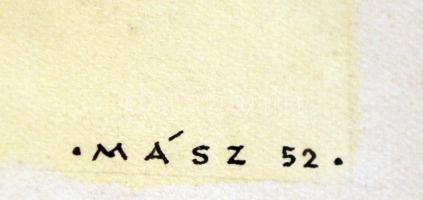 Mász jelzéssel: Bizony szép idők voltak.. Vegyes technika, papír, 27×36 cm