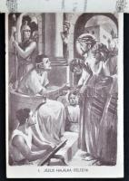 1936 A Keresztút képeslapfüzet 14 lappal, Márton L. szignóval; kiadja a Kalazantinus Rendház / Jesus...
