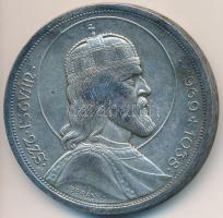 1938. 5P Ag "Szent István" T:2 patina Adamo P8.1