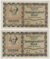 Németország / Weimari Köztársaság / Württemberg 1923. 10.000M + 20.000M (2x) + 100.000.000M T:III Germany / Weimar Republic / Württemberg 1923. 10.000 Mark + 20.000 Mark (2x) + 100.000.000 Mark C:F