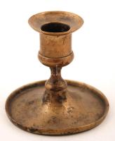 Biedermeier gyertyatartó, réz, m:7,5cm