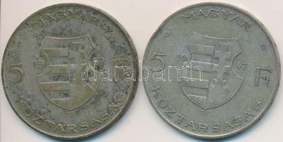 1947. 5Ft Ag "Kossuth" (2x) T:2-,3