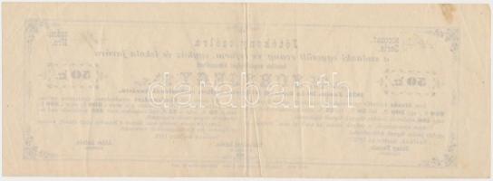 Szolnok 1873. 50kr sorsjegy a "Szolnoki Egyesült Evangélikus és Református Egyház és Iskola jav...