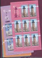 Világítótornyok kisív sor, Lighthouses mini sheet set