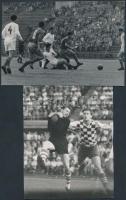 Jelenetek futballmérkőzésekről, 4 db jelzetlen fotó, 17x12 és 18x13 cm közötti méretekben