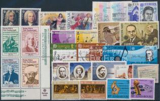 Europa CEPT 1985 18 contries 18 sets, Europa CEPT 1985 motívum tétel 18 klf ország 18 klf sor, közte összefüggések 2 stecklapon