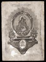 cca 1800 Rézmetszetű szentkép / etched holy card