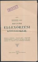 1896 Eger Hegyőr ellenőrzési könyvecskéje. Kitöltetlen. Borász téma