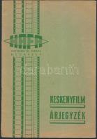 1938 Hatschek és Farkas keskenyfilm árjegyzék. Bp., Tolnai Nyomda. Kopott papírkötésben, egyébként jó állapotban.