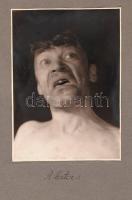 "A lator", tanulmányarc, jelzetlen fotó, kartonra kasírozva, felületén foltokkal, 17x12,5, karton 31x24 cm