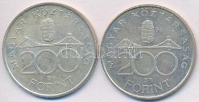 1994. 200Ft Ag "Deák" (2x) T:2,2-