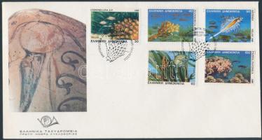 Vízi élőlények sor FDC-n Aquatic creatures set FDC