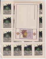 1914 Német, osztrák és magyar méhészek vándorgyűlése és kiállítása, Pozsony 16-os levélzáró kisív + levelezőlap