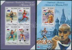 Athletics World Championships Moscow minisheet + block, Atlétika VB Moszkva kisív + blokk
