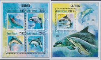 Dolphins mini sheet + block, Delfinek kisív + blokk