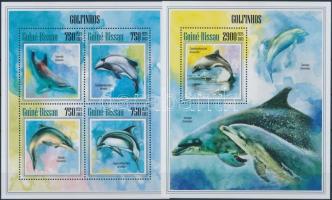 Delfinek kisív + blokk, Dolphins mini sheet + block