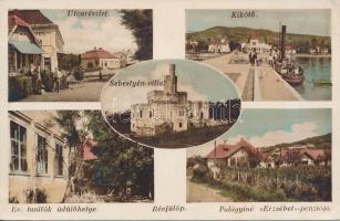 Révfülöp, utca, kikötő, Sebestyén villa, Tanítók üdülőhelye, Palágyiné Erzsébet panziója (fa)