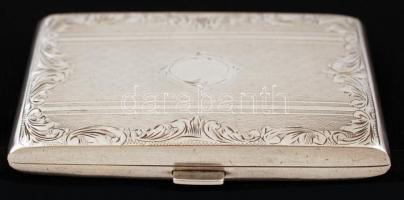 Gazdagon díszített ezüst cigarettatárca, jelzett, Ag., 71,2gr, 8x5cm/ Decorated silver cigarette case, marked, Ag. 71,2gr, 8x5cm