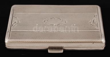 Gazdagon díszített ezüst cigarettatárca, jelzett, Ag., 58gr, 8x5cm/ Decorated silver cigarette case, marked, Ag. 58gr, 8x5cm