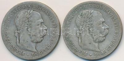 Ausztria 1898. 1K Ag "Ferenc József" (2x) T:2-,3 Austria 1898. 1 Corona Ag "Franz Joseph" (2x) C:VF,F