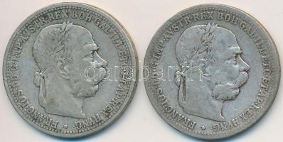 Ausztria 1901-1902. 1K Ag "Ferenc József" (2x) T:2-,3 Austria 1901-1902. 1 Corona Ag "Franz Joseph" (2x) C:VF,F