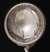 Ezüst csavart nyelű érmés (1843-44'-'48, S. Maria Mater) kanál, Ag., 41gr., cca 9cm, 4db/ ...