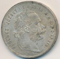 1879KB 1Ft Ag "Ferenc József / Középcímer" T:2 patina Adamo M15