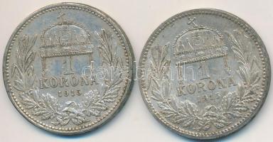 1915KB 1K Ag "Ferenc József" (2x) T:2,2- patina