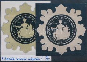 Magyarországi Királyi Közjegyzők Országos Egylete pecsétbélyeg 2 db fénymásolata