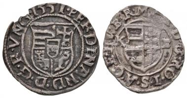 1551K-B Denár Ag "I. Ferdinánd" (0,44g) + 1619K-B Denár Ag T:2,2- ki. Huszár 935.,1141. Unger II.:745.a,870.